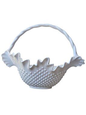 White Hobnail Plastic Wall Basket 1984 Burwood Cozy Cottagecore Farmhouse Vtg